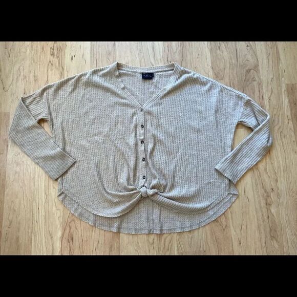Urban Outfitters Tops - Out from Under Urban Outfitters beige/tan long sleeve waffle knit shirt